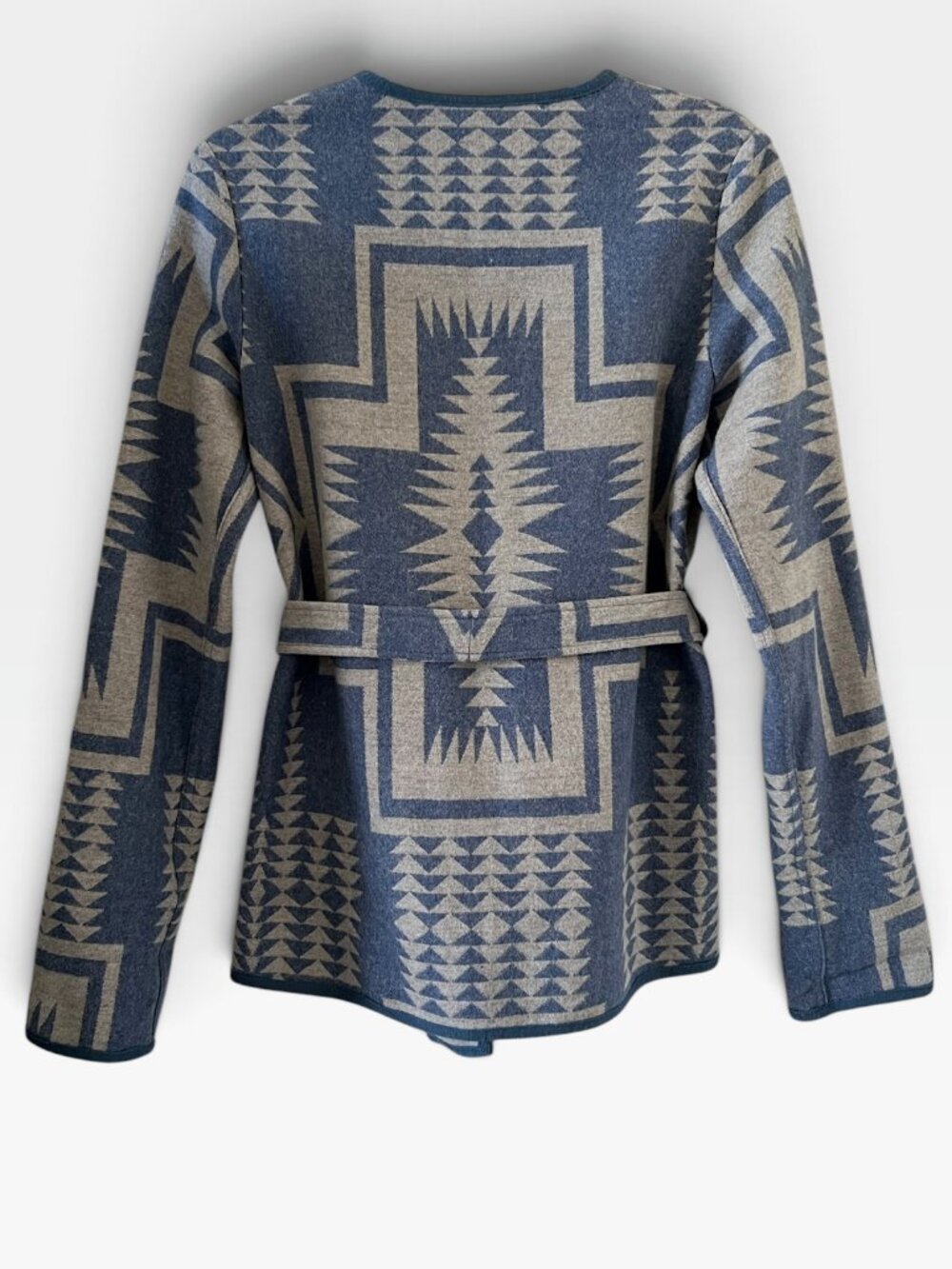Pendleton Virgin Wool Aztec Jacket/Coat In Blue & Gray Size S - Picture 8 of 14
